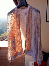 Paolo Casalini giacca donna tg.L con ricami e paillettes rosa confetto seta raso