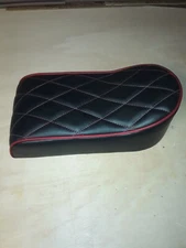 Black / Red mini- bike seat 16 x 8 diamond stitched