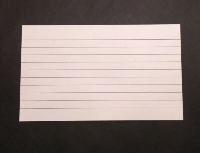 Small Record Cards - Revision Index Flash - Double Sided Lined White - 5" x 3"