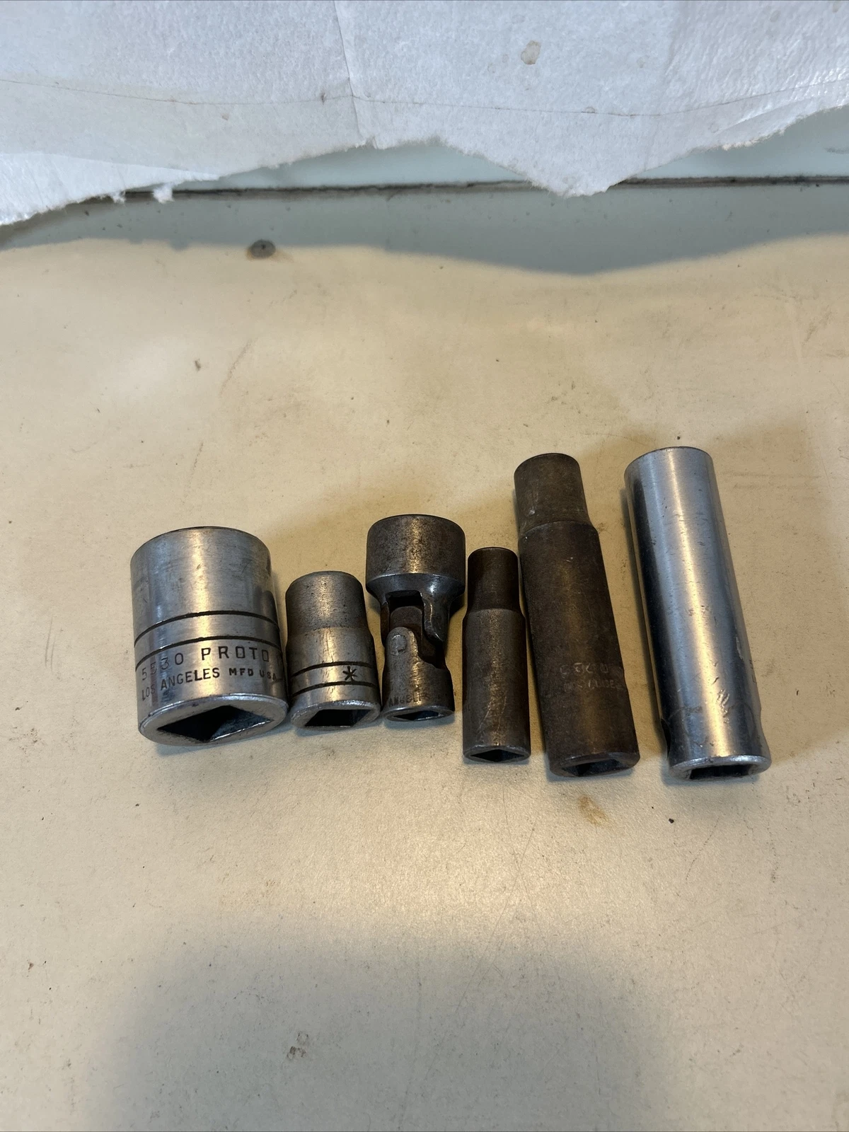 Lot Of Vtg Proto Sockets Los Angeles 3/8” 1/2" 3/4” Drive 12pt Socket Lot