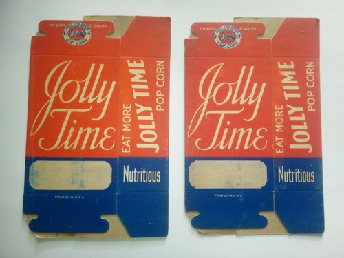 Five 5 Vintage "Jolly Time" Pop Corn Popcorn Boxes - Unused NOS 1939 - Picture 3 of 7