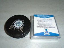 Ryan Johansen Signed Nashville Predators Hockey Puck Auto Beckett BAS COA 1C