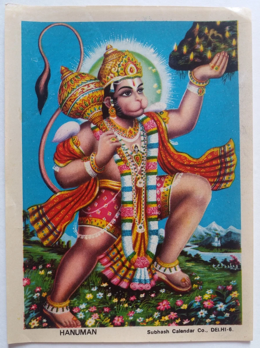 INDIA VINTAGE MYTHOLOGICAL HINDU GODS PRINT- HANUMAN , 5X7 INCH #MS-51 |  eBay