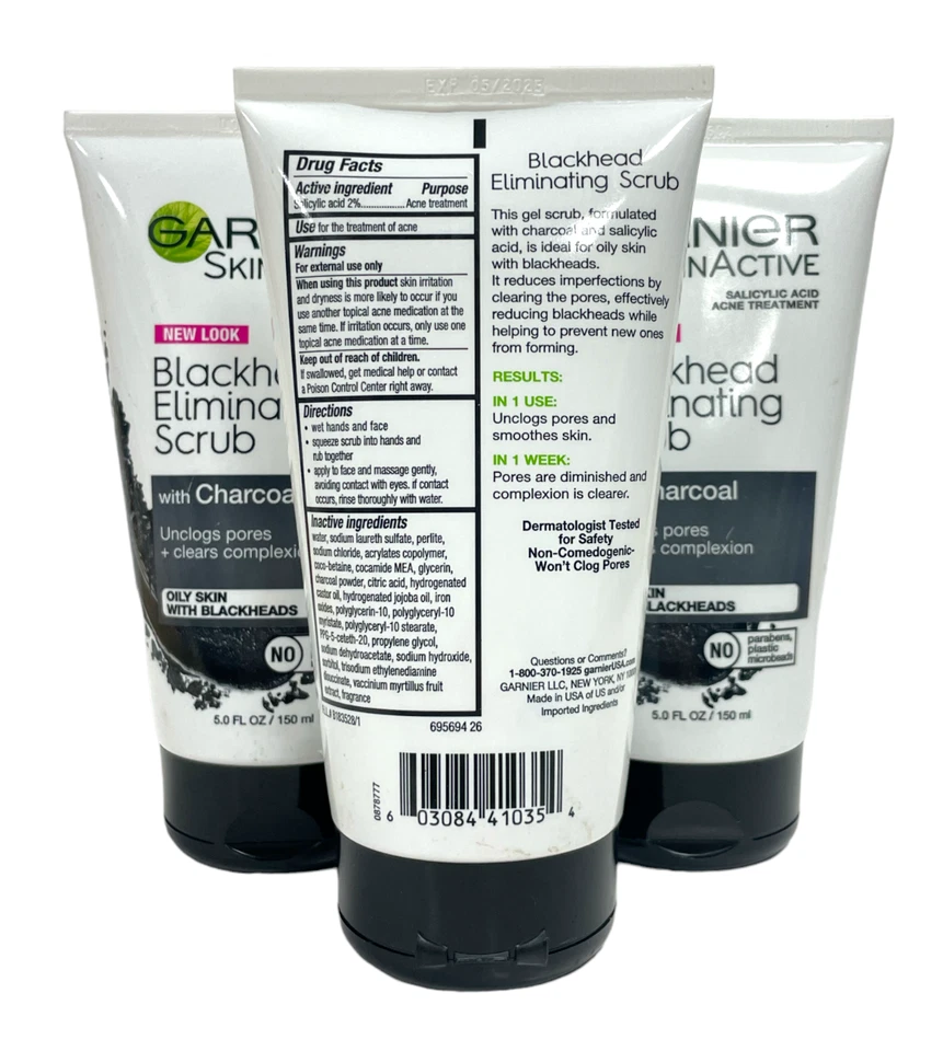 Exfoliante eliminador de espinillas Garnier con carbón (5 fl/150 ml) tú eliges lote, nuevo Foto 2 de 2