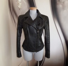 High Designer Matchless Soho Real Leather Fitted Biker Jacket 8 Made In Italy