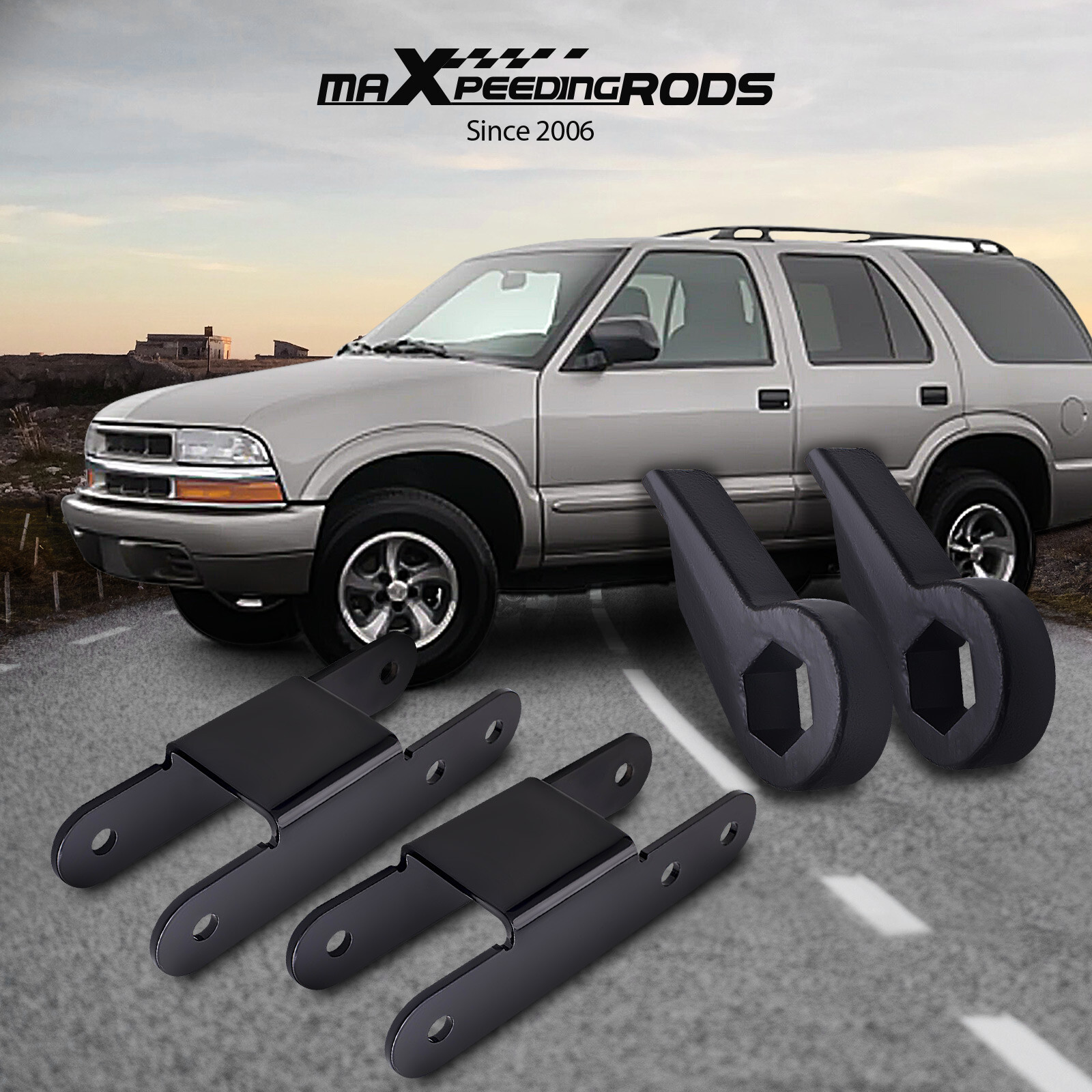 Lift Kit 3'' Torsion Keys Rear Shackles For Chevy S10 Blazer 1982 -2004