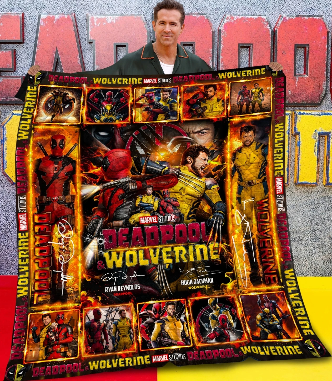 Deadpool and Wolverine Superheroes Fleece Blanket