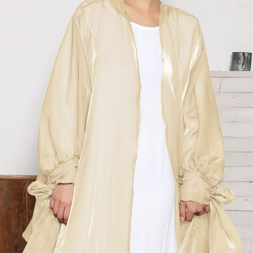 Abito lungo musulmano aperto cardigan caftano donna Dubai raso abaya abito cocktail nuovo - Foto 13 di 36
