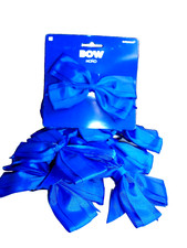 Lot of 9 Plain Blue Clip On Bow Ties Parties Costume