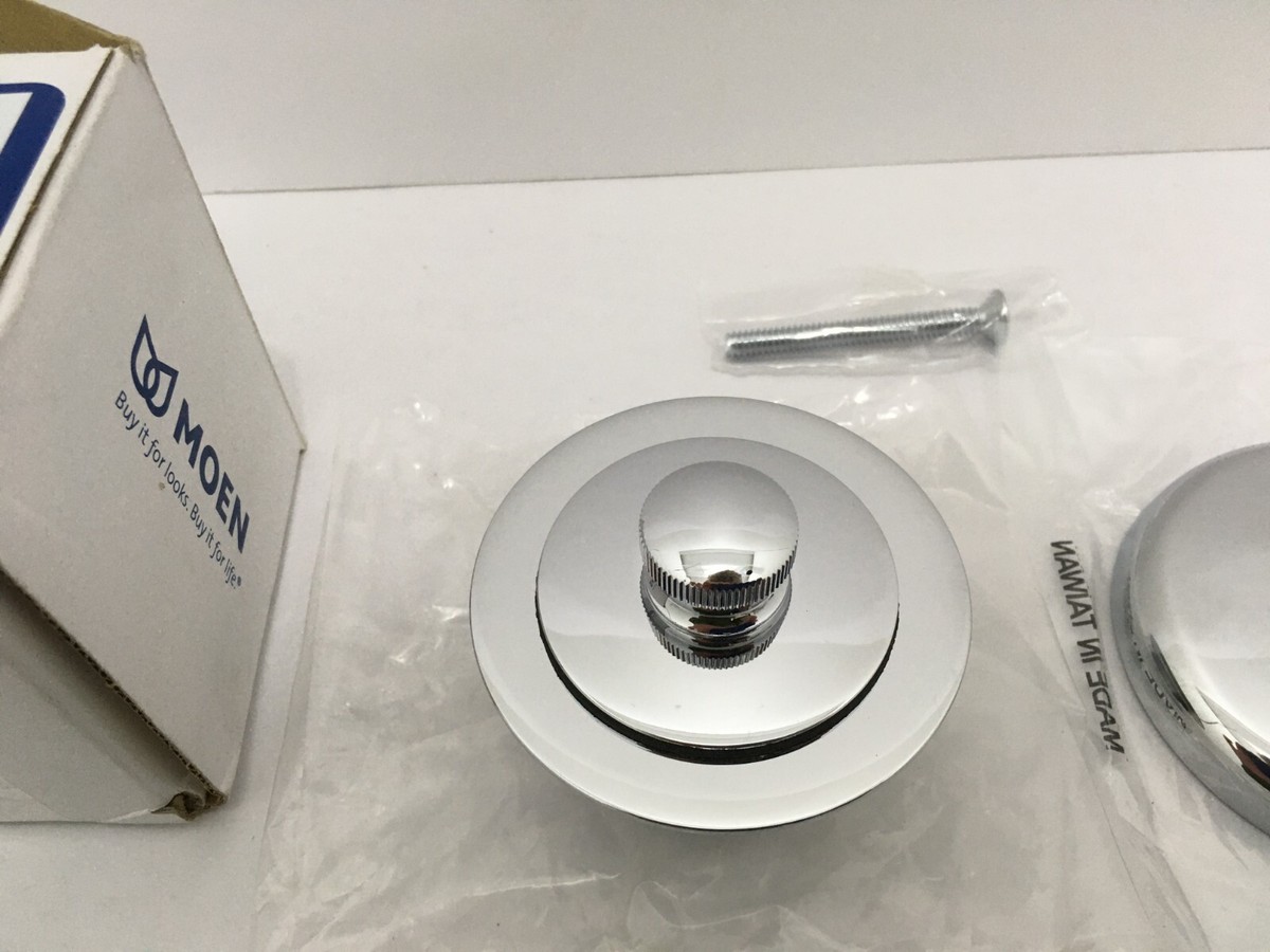 NEW Moen Tub & Shower Drain Covers Push-N-Lock Trim Kit - CHROME  