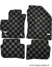 P2M FRONT & REAR Checkered Carpet Floor Mats for Toyota GR Corolla 23+ New