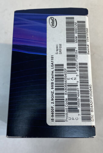 Intel Core i5-9400F Desktop Processor 6 Cores 4.1 GHz Turbo BX80684I59400F - Picture 3 of 7