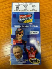 2010 Kansas NASCAR Cup ticket stub Greg Biffle WIN Kasey Kahne POLE Tony Stewart