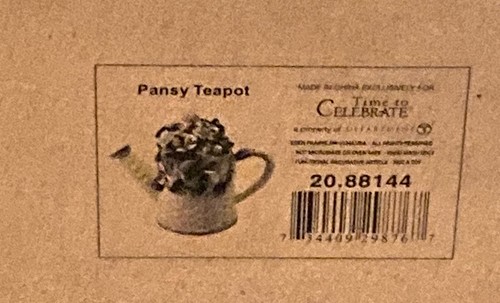 Rare Beautiful Time To Celebrate Dept 56 Pansy Teapot Mint In Box Old Stock - Picture 15 of 16