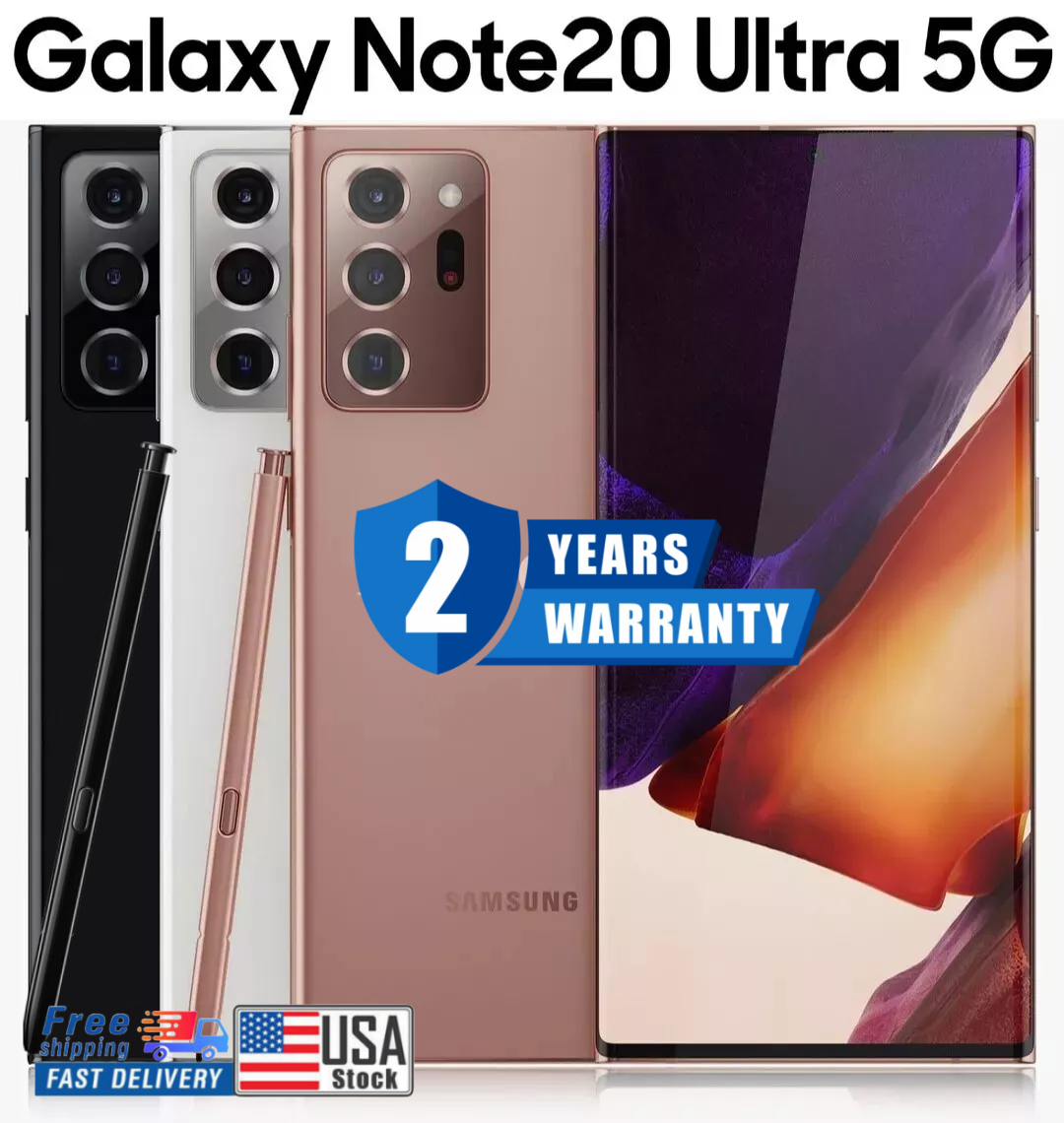 NEW FACTORY SAMSUNG GALAXY NOTE 20 ULTRA 5G 128/512GB SM-N986U GSM CDMA  UNLOCKED