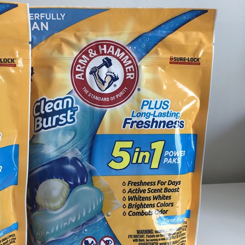 Lot of 2:Arm & Hammer Clean Burst 5in1 Fresh Burst Power Packs 24/bag = 48 Total - Picture 4 of 5