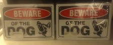 Beware of the Dog Signs 2 Pack 10x7 Inches,Rust Free 0.40 Aluminum. NEW