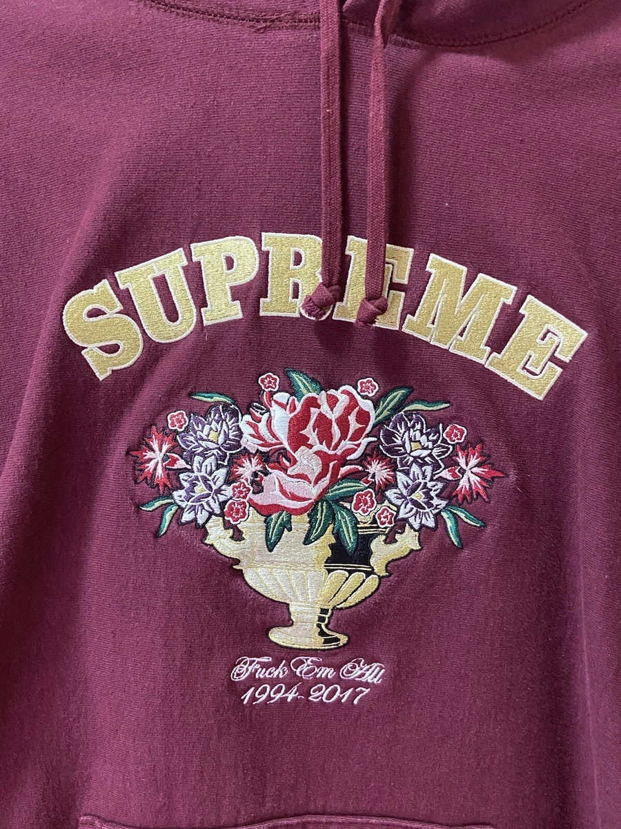 2017 FW17 SUPREME BOX LOGO HOODED SWEATSHIRT RED PURPLE WHITE SMALL S