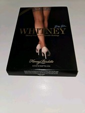 Honey Birdette Whitney Baby Blue Luxury Thigh High Suspender Stockings sz S new