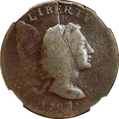 1793 LIBERTY CAP LARGE CENT (RARE R.5)      +++ CERTIFIED NGC-VG +++ DETAIL
