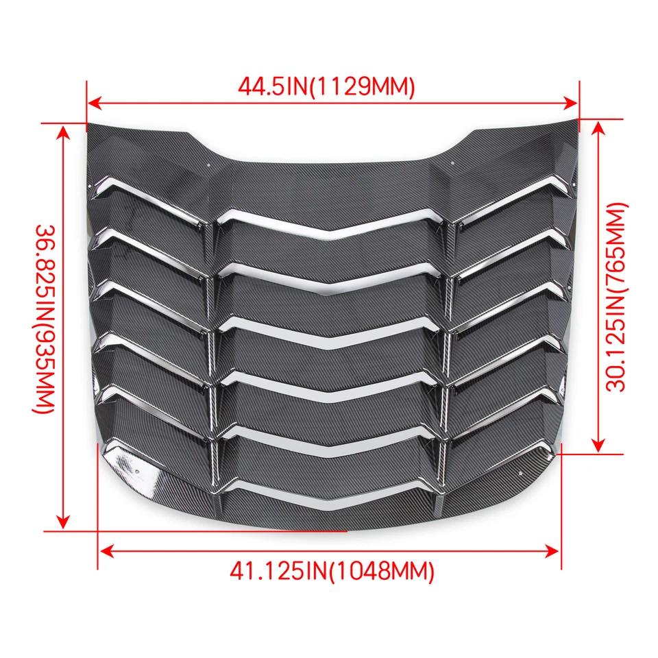 Carbon Fiber Style Window Louver Cover Sun Shade Vent For 2015-2023 Ford Mustang Foto 2 de 4