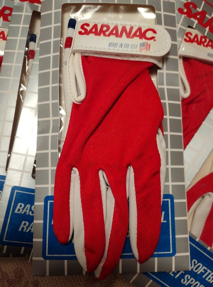 9 Vintage Saranac Batting Glove Adult Ladies Right Hand Small In