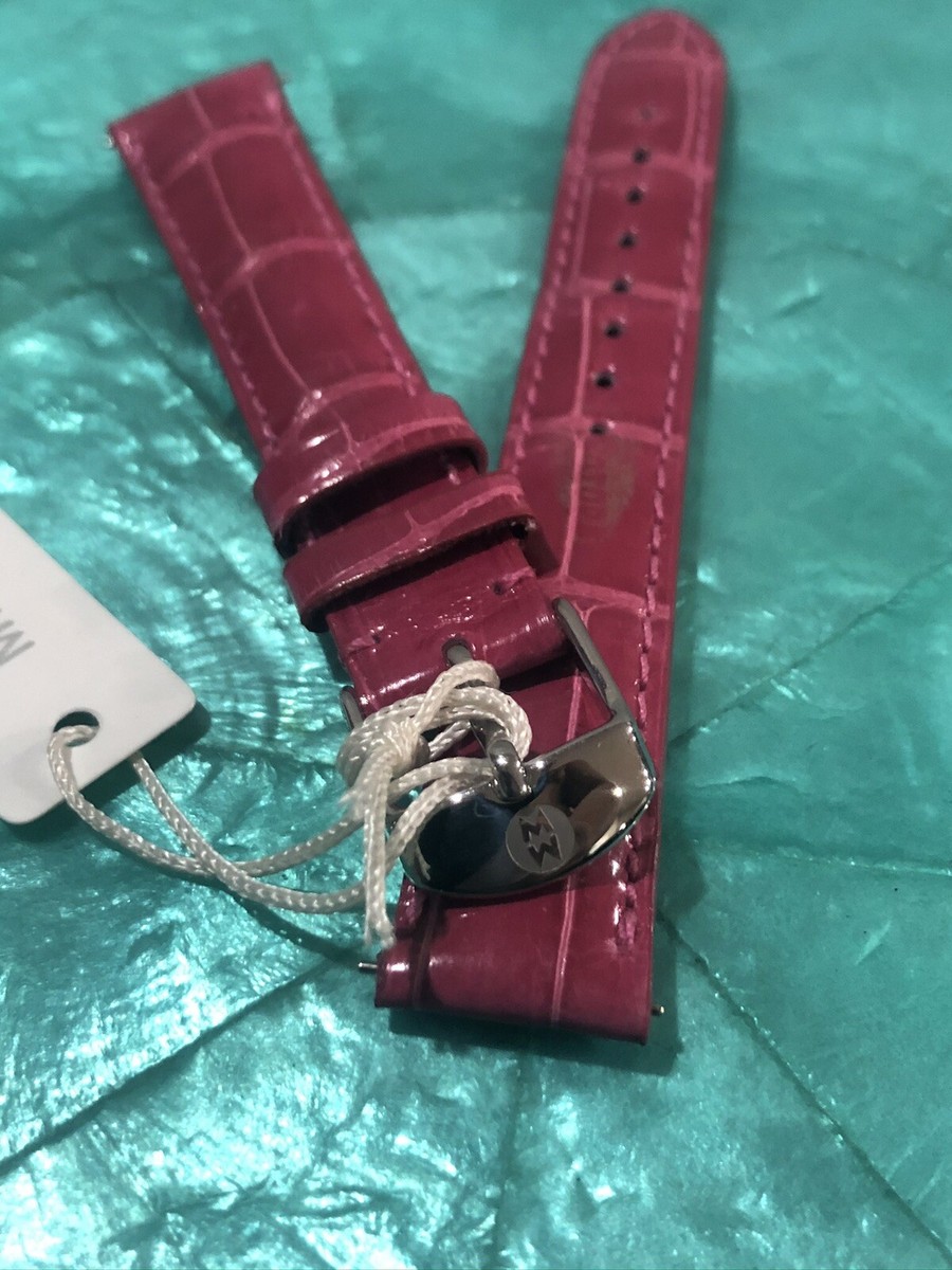 NEW MICHELE 16MM HOT PINK ALLIGATOR WATCH STRAP - FRANCE  display picture 1