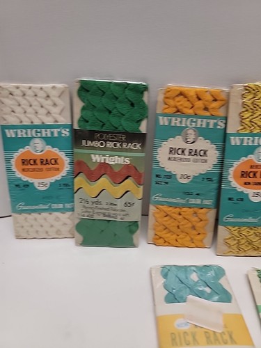 lotto di 8 finiture da cucito vintage nuovo con scatola Rick mercerizzate-Wright's & Penney's - Foto 2 di 7