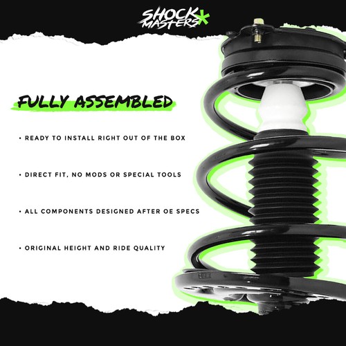 Front Pair Complete Struts Coil Spring Assemblies for 2004-2013 Mazda 3