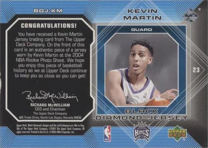 2004-05 Upper Deck Black Diamond - Kevin Martin #BDJ-KM