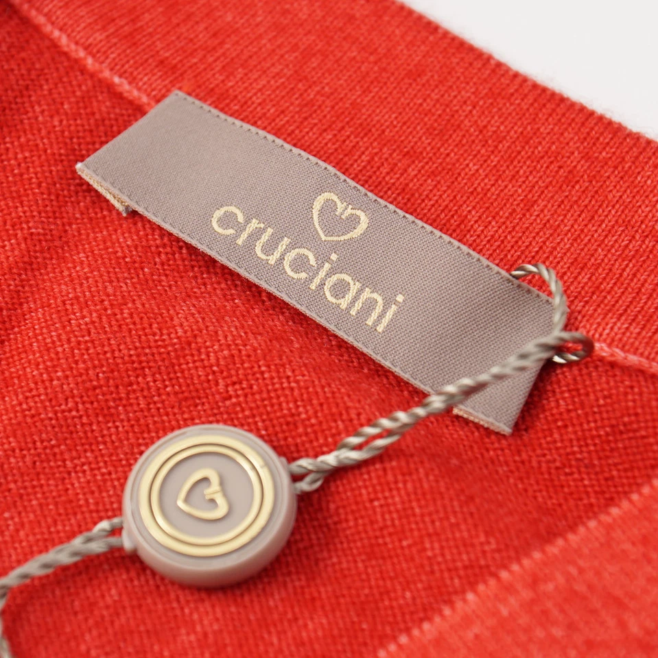 NUEVO CON ETIQUETAS $600 CRUCIANI Fresa Rojo Lana Merino Cárdigan Suéter Chaleco S (UE 48) Foto 4 de 4