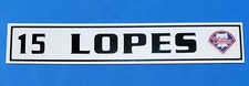 DAVEY LOPES PHILLIES vs RAYS GAME USED LOCKER-ROOM NAMEPLATE TAG 