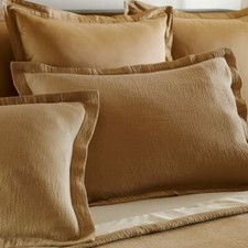 Ralph Lauren Victoria Falls Dark Sand Tan Pickstitch  Standard Pillow Sham - NWT