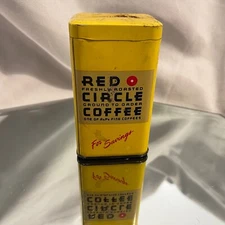 Vintage 1950s A&P RED CIRCLE COFFEE A&P COFFEE TIN CAN LITHO ADVERTISING BANK AP
