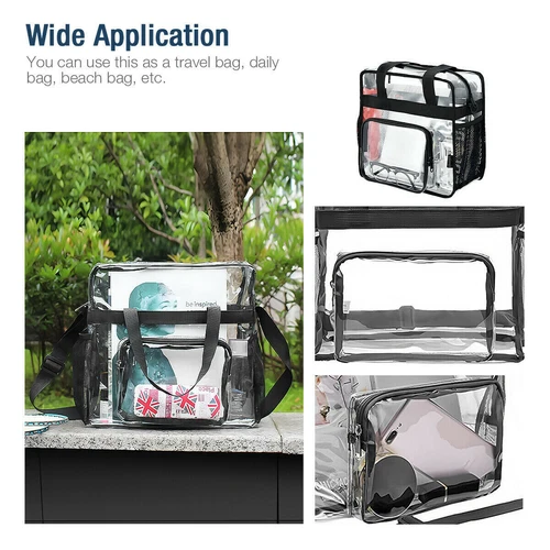 Transparent PVC tote bag women's transparent tote bag zipper wallet- - Picture 8 of 18