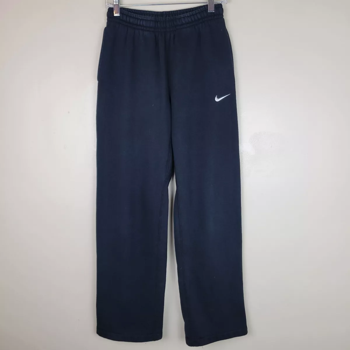 Nike XS Black Fleece Lined Thick Pull-On Sweatpants Straight Leg Style