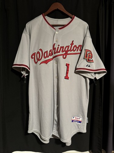 Authentic Washington Nationals Jersey 52 XXL 2XL Majestic Cool Base Blanco #1