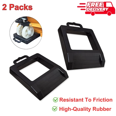 HOXWELL Rubber Heavy Duty Pallet Jack Wheel Chock 2 Pack, Premium Truck Jack Stopper