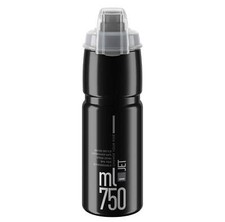 Elite Jet Plus Biodegradable MTB Water Bottle - Black, 750ml (with dirt cap)
