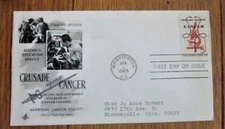 CRUSADE AGAINST CANCER RESEARCH & EDUCATION ARTCRAFT CACHET  1965 FDC