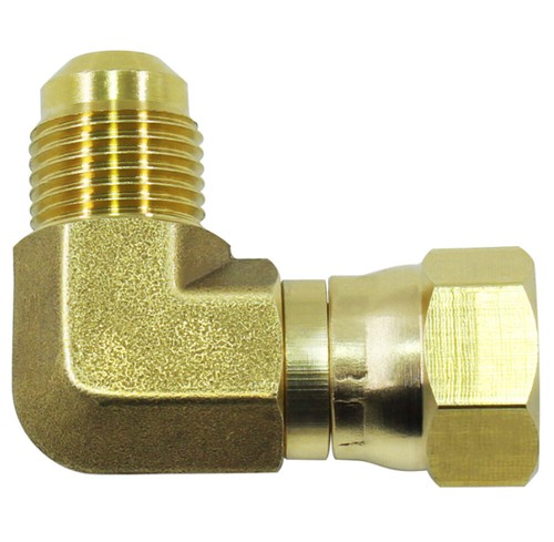 Brass 90° Propane Elbow Connector Adapter w/ 3/8" Female and Male Flare Fitting