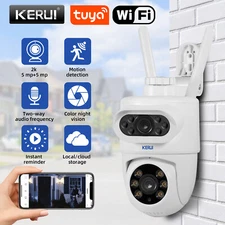 Dual Lens Security Camera Wireless 10MP HD WiFi IP PTZ Home Outdoor CCTV IR Cam