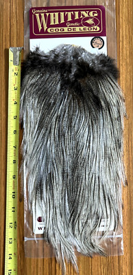 Whiting Coq De Leon Saddle, Cream Badger, Bronze Grade, Fly Tying
