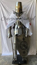 Medieval Suit Of Armor Knight Templar Costume Crusader Larp Full Body Armour