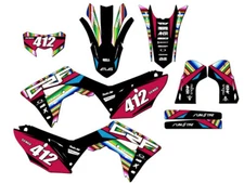 2021-2024 CRF 450 RL SERAPE Black Senge Graphics Kit Compatible with Honda