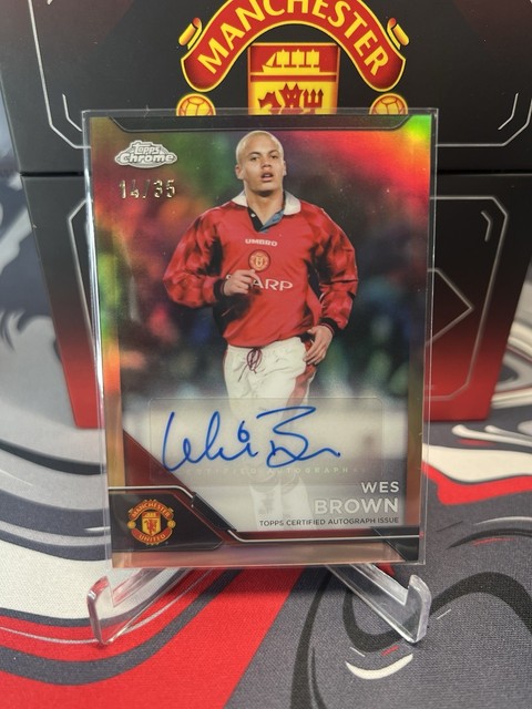2024-25 Topps Chrome Deluxe Edition Manchester United Autographs Wes Brown /35