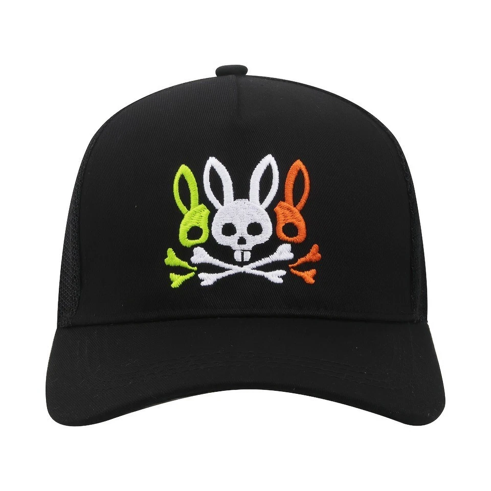 🎁 Мужчины женщин психо кролик череп вышивка водитель грузовика шляпа бейсбольные кепки - Изображение 2 из 4