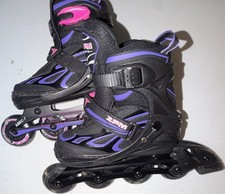 ZPM Sports Youth Adjustable Inline Skates US 11C-1Y Black Purple Pink
