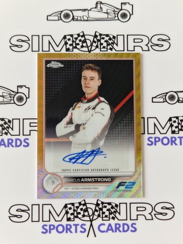 2022 Topps Chrome F1 Marcus Armstrong Gold Wave Auto Refractor 12/50 #CAC-MA