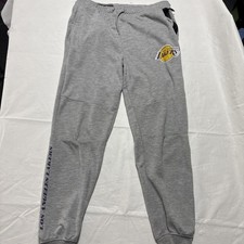 Los Angeles Lakers Large Joggers. Gray Pockets Drawstring NBA